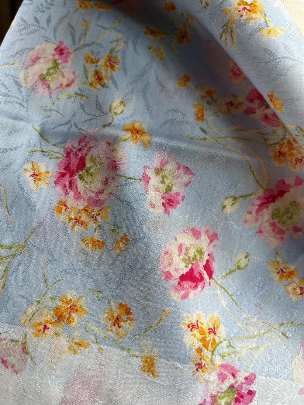 NWOT Vintage Ralph Lauren Floral Cotton Jacquard handkerchief - Picture 2 of 2